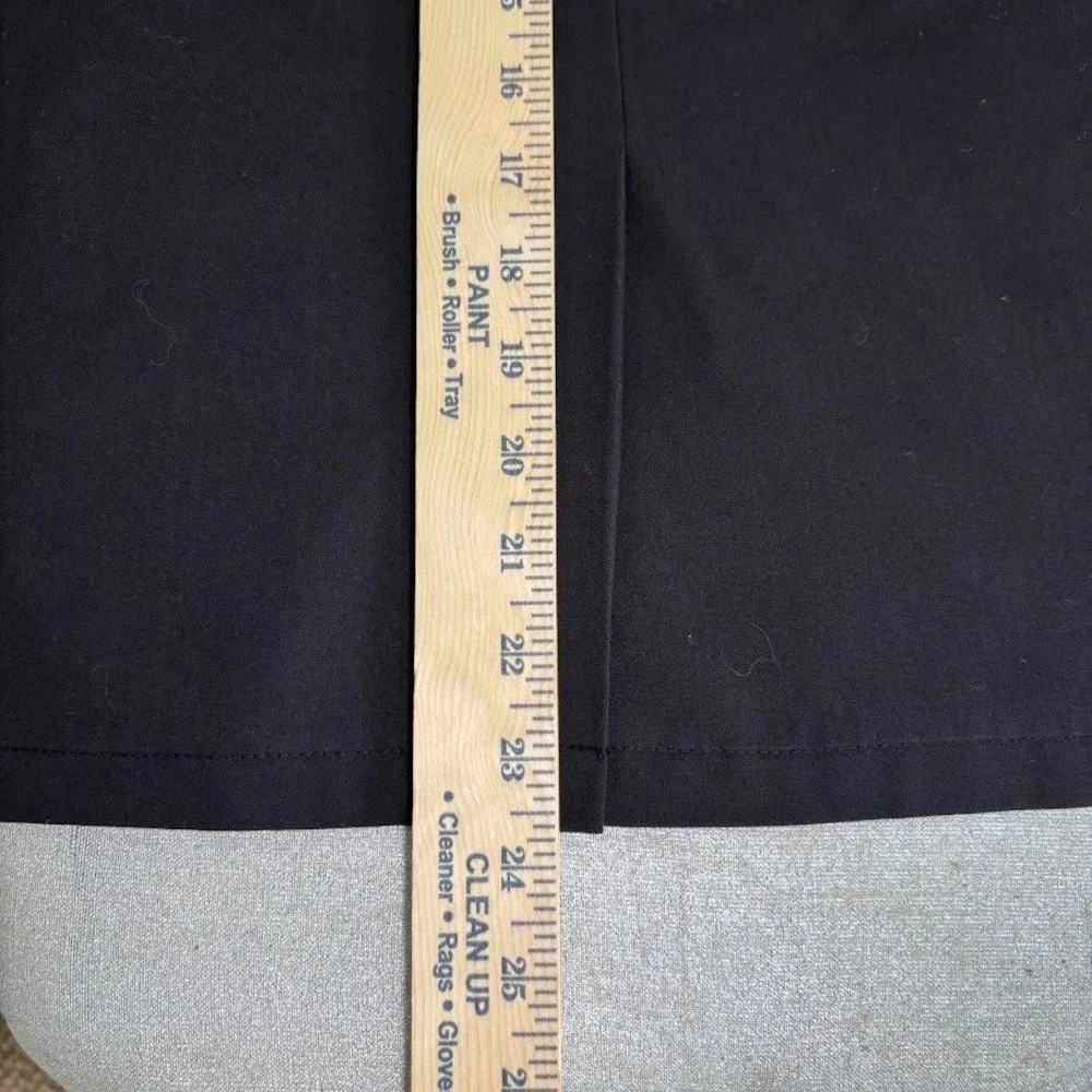 Larry Levine Pencil Skirt‎ Womens 14 Black Poly Blend Tiered Ruffle Chic Career